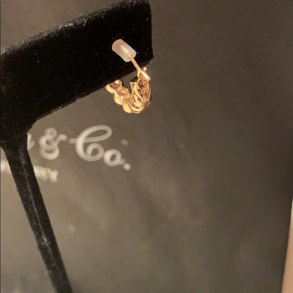 Gold tone huggie earrings - Picture 2 of 2